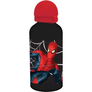 Spiderman Drinkbeker zwart - Schoolbeker Beker Waterfles Fles Marvel Aluminium