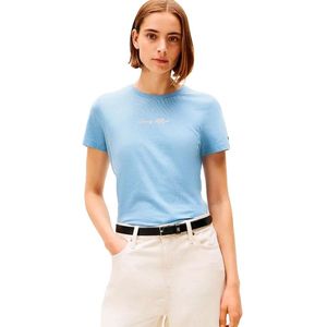 TOMMY HILFIGER - CLASSIC - Shirt - Lichtblauw - Ronde Hals - Kwartmouw