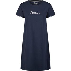 By Louise Essential Dames Nachthemd Korte Mouw Dream Blauw - Maat XXL