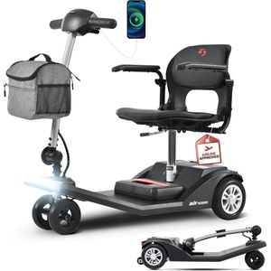 Sweetrich - AIR CLASSIC - Elektrische Scootmobiel - 20 km Actieradius - Opvouwbaar - 12Ah Lithiumbatterij - 4 Wielen - 120 kg Draagvermogen - Zwart