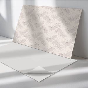 Wallfluent Vinyl Wandpaneel - Bladpatroon Achtergrond Zelfklevend Wandpaneel - 100 cm x 50 cm - Beige PVC wandpaneel - Set van 1 - Rechthoekig Wandbekleding Vinyl - Texturen Wandpaneel - PVC Muurpaneel - Wandpaneel Keuken en Badkamer