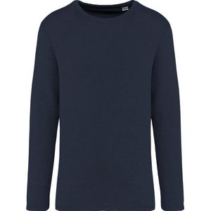 Biologische unisex sweater 'Terry' lange mouwen Washed Navy Blue - S