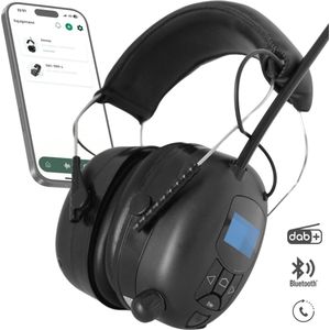 Gehoorbescherming met Radio - DAB+ - Oorkappen met Bluetooth - Inclusief Tas - EAR-20-D