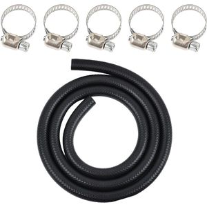 Allecto plus - Brandstofslang, 1 meter, 10 mm binnendiameter met slangklemmen - Geschikt voor grasmaaiers, auto's, tractoren en kleine motoren