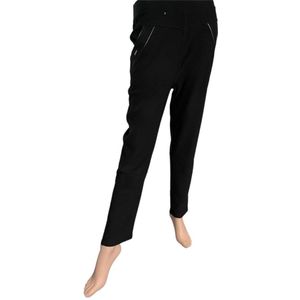 Legging- Grote maten dames comfort leggings broek- legging broek met zakken 2218- Zwart- Maat L