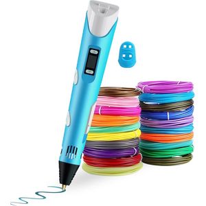 BLU 3D Pen XXL Starterspakket incl. 100M Filament in 10 kleuren - Inclusief uitgebreide NL handleiding - 3D pen - Starterkit voor kinderen en volwassenen