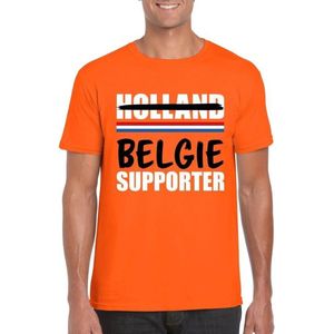 Oranje Belgie shirt voor teleurgestelde Holland supporters - Belgie supporter t-shirt S