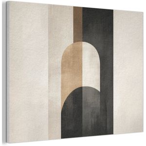 Akoestisch wandpaneel 80x60 cm - Vilt schilderij Geometrische - Vormen - Wit - Akoestische panelen - Geluidsdempende wanddecoratie - Geluidsisolatie woonkamer - Muurdecoratie geluidspanelen