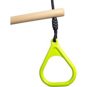 BOOST2 trapeze met Kunststof Ringen limoen groen met zwart-touw voor schommel