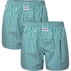 Zaccini Wijde Boxershorts Woven 2-pack Green-S