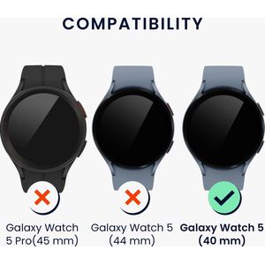kwmobile Beschermende Ring geschikt voor Samsung Galaxy Watch 5 (40mm) Fitness Tracker - Bezel Ring voor smartwatch - Beschermring voor smartwatch in zwart / zilver.