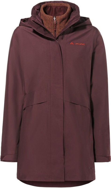VAUDE - Idris IV - Outdoorjas - Bruin/Bordeaux - 3-in-1 Jas