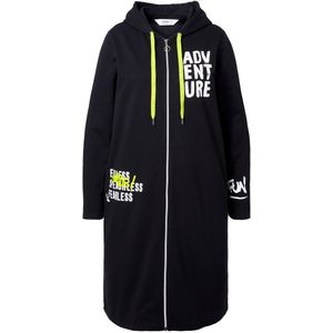 Angel of Style Angel of Style - Dames - Sweatvest A-lijn statementprints capuchon - Klassiek zwart - Maat 44