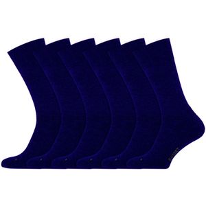 Dames sokken | Heren sokken | 60% Merinowol | Merk: Basset | Kleur: Marine blauw | Maat: 35 t/m 50 | 6 Paar