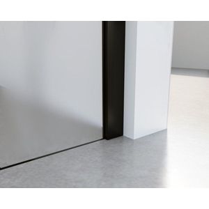 FortiFura Galeria inloopdouche - 180x200cm - mat glas - wandarm - mat zwart