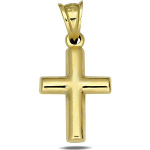 Juwelier Zwartevalk 14 karaat gouden kruis hanger - 14.266