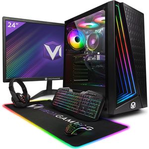 Vibox V-78 Game PC - 24"" Scherm Pakket - AMD Ryzen 5 4500 Processor 4.1GHz - Nvidia RTX 3060 OC 12GB - 16GB RAM - 480GB SSD - Windows 11 - WiFi