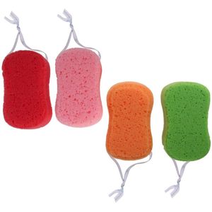 TheLau ® Badsponsenset van Vier Stuks voor Complete Lichaamsverzorging en Verkwikkende Douche-ervaring