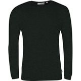 Kronstadt Cable Sweatshirt ronde hals donkergroen, Effen