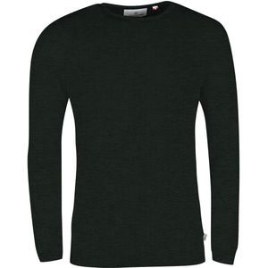 Kronstadt Cable Sweatshirt ronde hals donkergroen, Effen