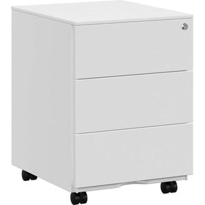 Mira Home - Ladeblok - Bureau - Kastje met wieltjes - Wit - 45 x 39 x 55 cm