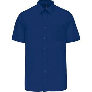 Overhemd Heren L Kariban Korte mouw True Indigo 65% Polyester, 35% Katoen
