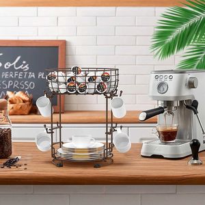 Selbro ® Bekerhouder voor Koffiekopjes en Keukenorganisatie met 12 Haken en Extra Opbergruimte