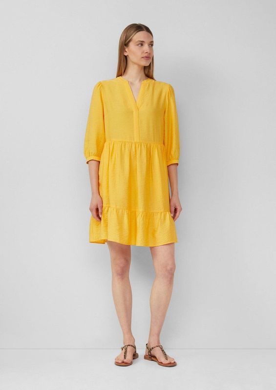 s.Oliver - Jurk - Viscosemix - 3/4-mouwen - Met Steekzakken