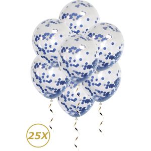 Blauwe Helium Ballonnen Confetti Gender Reveal Geboorte Feest Versiering Ballon Blauw Papier Decoratie - 25 Stuks