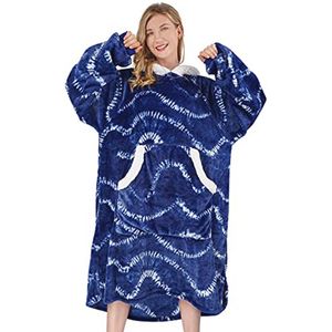 Winthome Oversized hoodiedeken, flanel sweatshirt, deken, knuffeltrui voor dames en heren en volwassenen