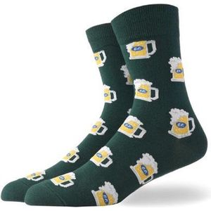 Sokken - Groen - Bierpullen - Grappige Sokken voor Bierliefhebbers
