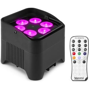 BeamZ BBP96S accu Uplight met 6x 12W LED's en draadloze DMX