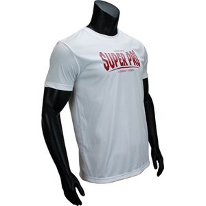 Super Pro Stripes Sportshirt DryFit T-Shirt Wit/Rood - XL
