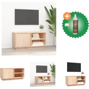 vidaXL Tv-meubel 80x35x40-5 cm massief grenenhout - Kast - Inclusief Houtreiniger en verfrisser