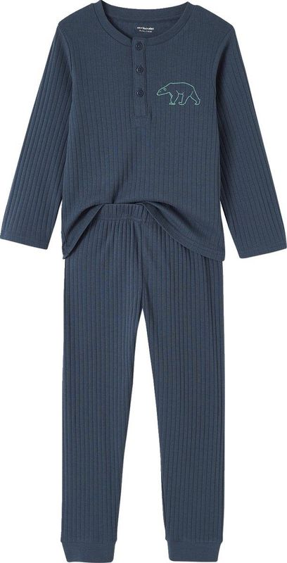Vertbaudet Set van 2 "beren"-pyjama's in ribtricot