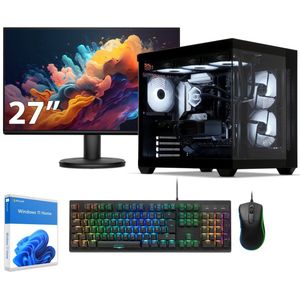 Sedatech Pakket Advanced Gaming PC Waterkoeling Aquarium • Intel i7-14700KF • Geforce RTX5070 • 32Gb DDR5 • 2Tb SSD M.2 • WiFi, USB C • BT • Windows 11 • Desktop computer • Monitor 27''