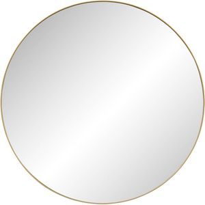 Ben Mimas Ronde Spiegel - met LED Verlichting en Anti-condens - Ø 100 cm - Voorgemonteerd - Mat Goud - Badkamerspiegel - Wandspiegel