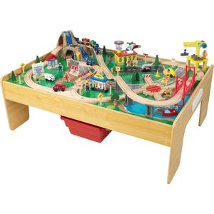 KidKraft Adventuretown 120-delige Houten treinset en -tafel