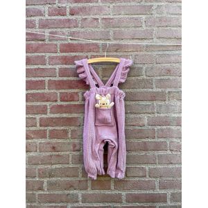 Evie Lilac baby tuinbroek - met konijnenpopje | Jurkjes & Jumpsuits | La Olivia Kids