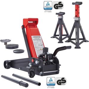 Hydraulische garagekrik 3T met voetpedaal en steunbokken - Ideaal voor werkplaats en hobby