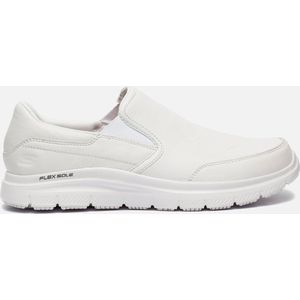 Skechers - Instappers Heren - Werkschoenen - Flex Advantage - Leer - Wit - Maat 43
