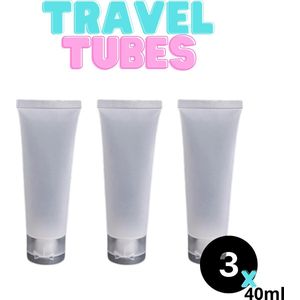Travel Tubes - Reisflesjes Handbagage - 3x 40ml - Herbruikbaar - Reisset - Reisflacons - Reis flesjes - Vliegtuig - Silicone - Travel