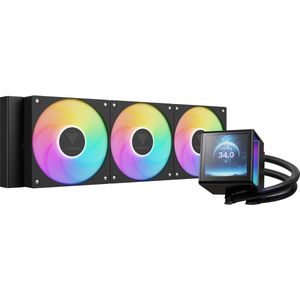 360 PWM CPU Koeler|DIGITAL DISPLAY VOOR GIF VIDEO|360mm aRGB Liquid Cooler|Intel/AMD Processor Waterkoeler (Addressable)| GAMDIAS Chione P5-360 (Socket: 1200, 1700, 1851|AM5, AM4)