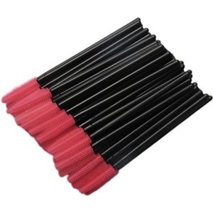 Lashes & More – 50 stuks siliconen WimperBorsteltjes – Donkerroze - Mascara Borsteltjes - Mascara Borstel - Wimper borstel - Siliconen Wimperborstel - Wimperborstel voor Wimper Extensions -  siliconen Wenkbrauwborstel -Siliconen Top - Wenkbrauw Kwast