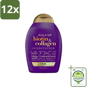 OGX - Biotin + Collagen - Conditioner - Volumegevend - Voor Fijn Haar - 385 ml - Voordeelverpakking - 12 stuks - Haarvolume - Conditioner voor dun haar