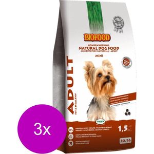 Biofood Adult Small Breed - Hondenvoer - 3 x Kip Erwt Bataat 1.5 kg