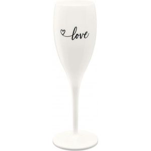 Koziol Champagneglas - Opdruk CHEERS NO. 1 love - 100 ml - Cotton white