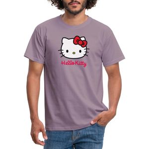 Hello Kitty Klassiek Portret Met Hello Kitty Tekst T-Shirt Heren