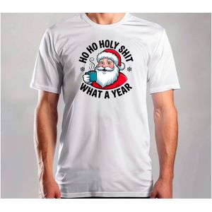 Santa Ho Ho Holy Shit What a Year - T Shirt - MerryChristmas - ChristmasVibes - Funny - Sarcasm - VrolijkKerstfeest - Kerstmis - Grappig - Sarcasme
