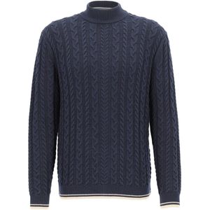 OLYMP - Modern Fit - Turtleneck Trui - Marine Blauw - Wolmengsel